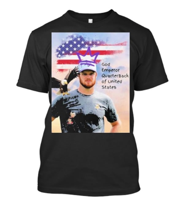 God Emperor Quarterback Of United States With American Flag And Eagle T-Shirt