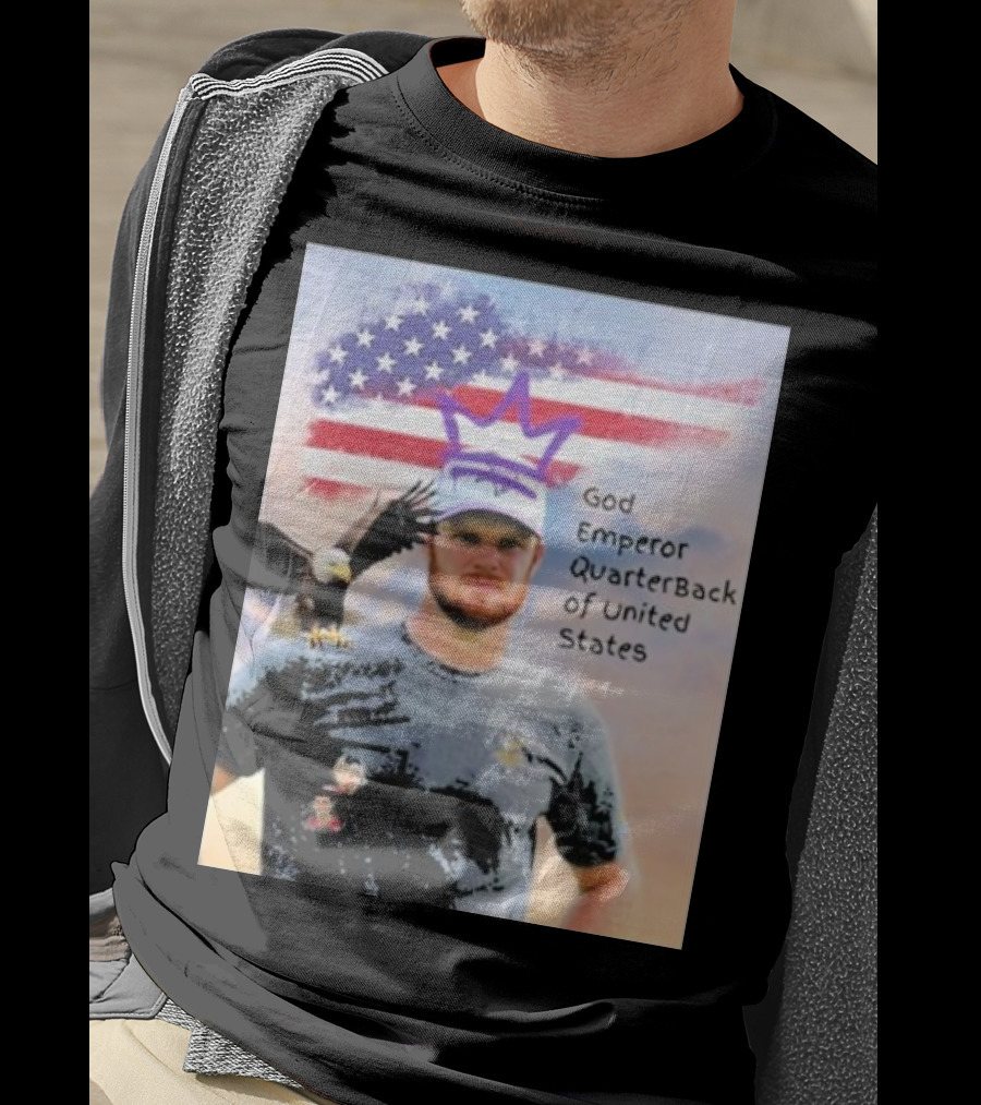 God Emperor Quarterback Of United States With American Flag And Eagle T-Shirt