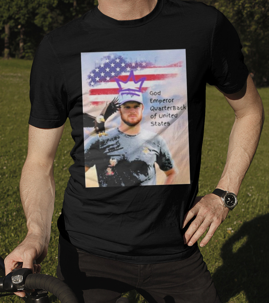 God Emperor Quarterback Of United States With American Flag And Eagle T-Shirt