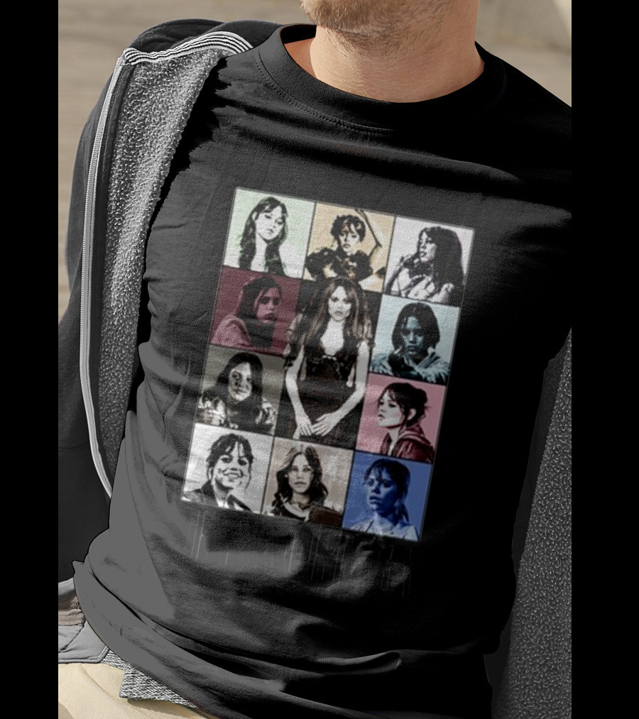 Fuzeprint Jenna Ortega Nine Eras Collage T-Shirt