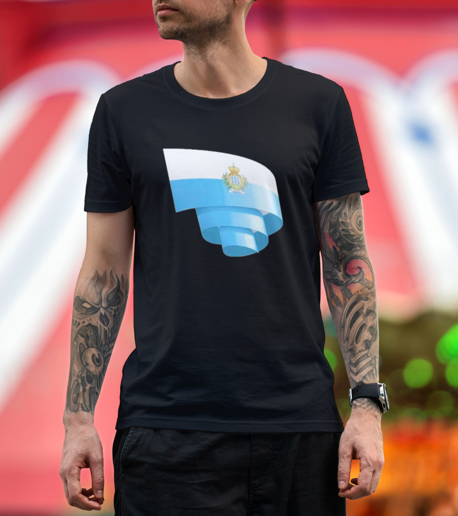 Krause San Marino Flag Sammarinese Day Football Emblem T-Shirt