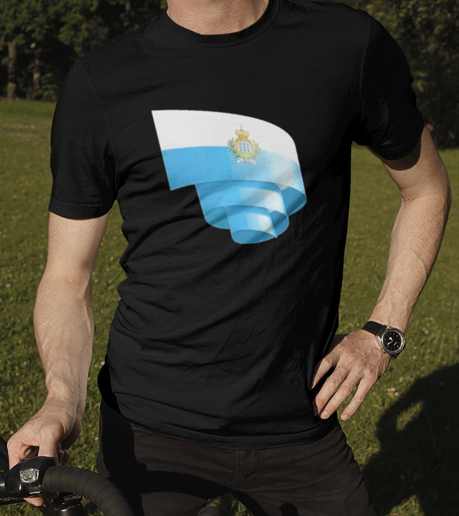 Krause San Marino Flag Sammarinese Day Football Emblem T-Shirt