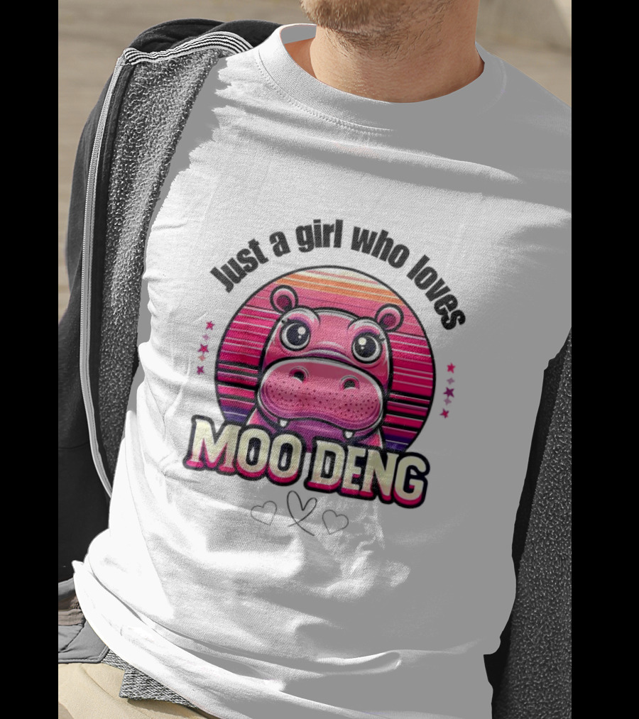 Just A Girl Who Loves Moo Deng Cute Hippo T-Shirt