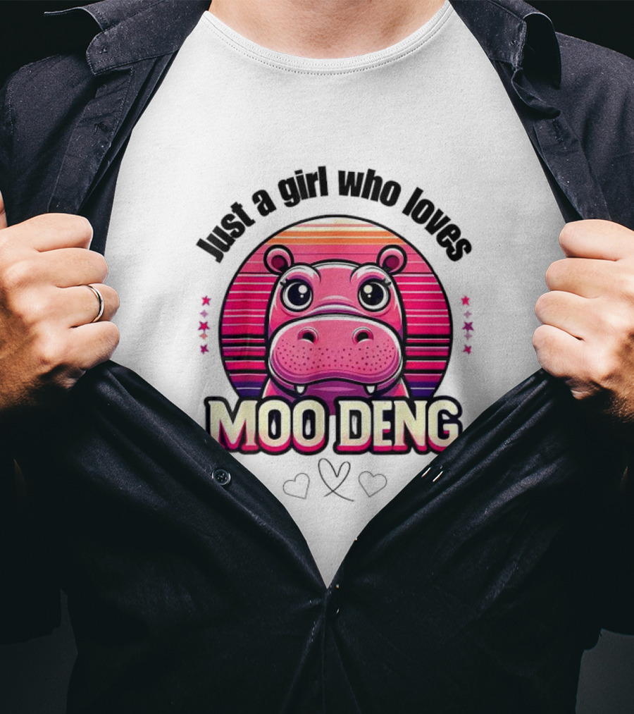 Just A Girl Who Loves Moo Deng Cute Hippo T-Shirt