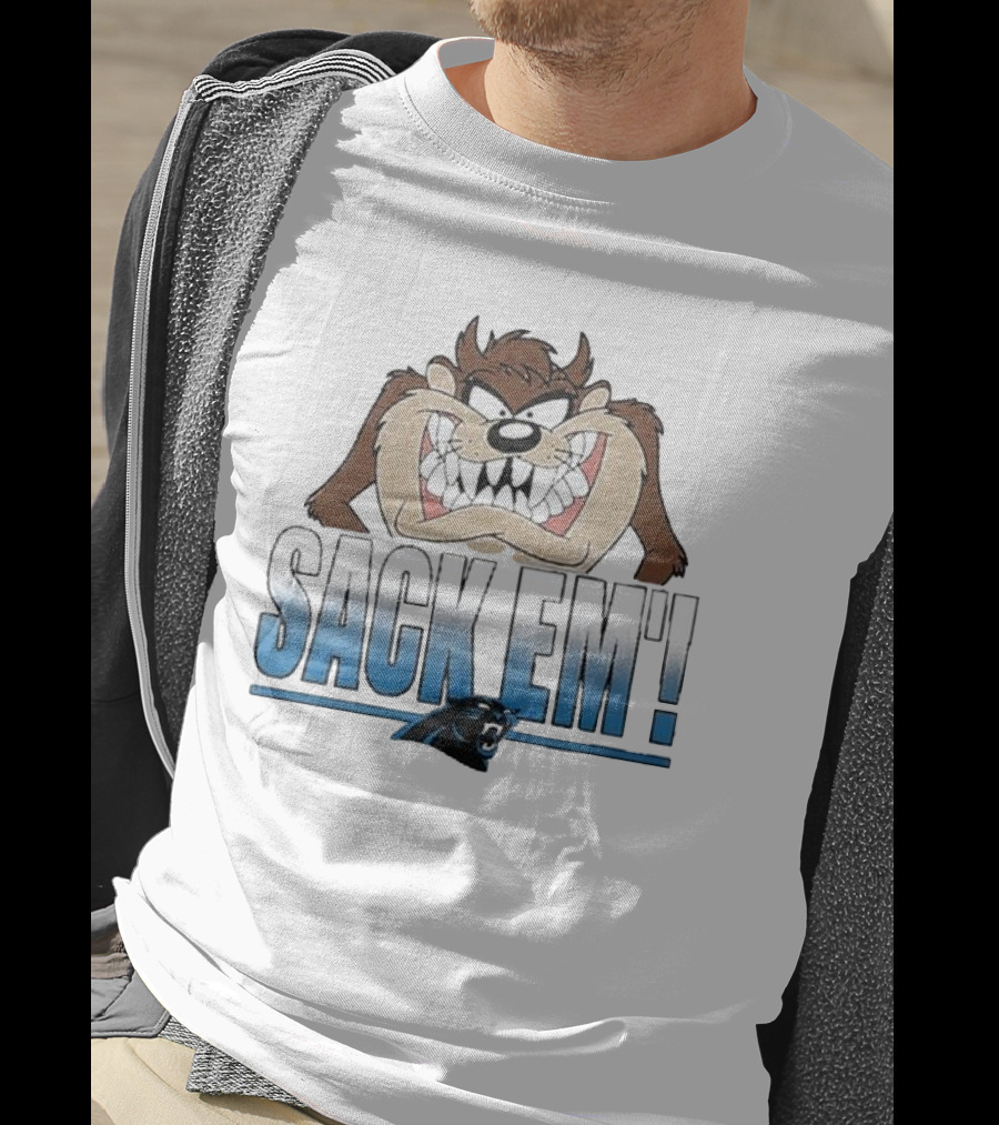 Looney Tunes Taz Sack Em’ Carolina Panthers T-Shirt
