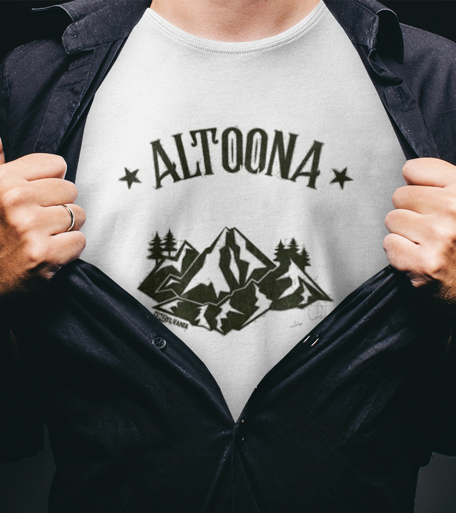 Altoona Pennsylvania Mountain Graphic With Trees T-Shirt
