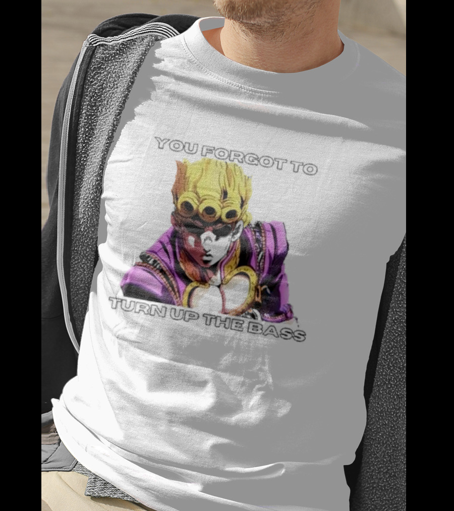 Giorno Giovanna You Forgot To Turn Up The Bass JoJo's Bizarre Adventure Anime Character Vibrant Purple T-Shirt