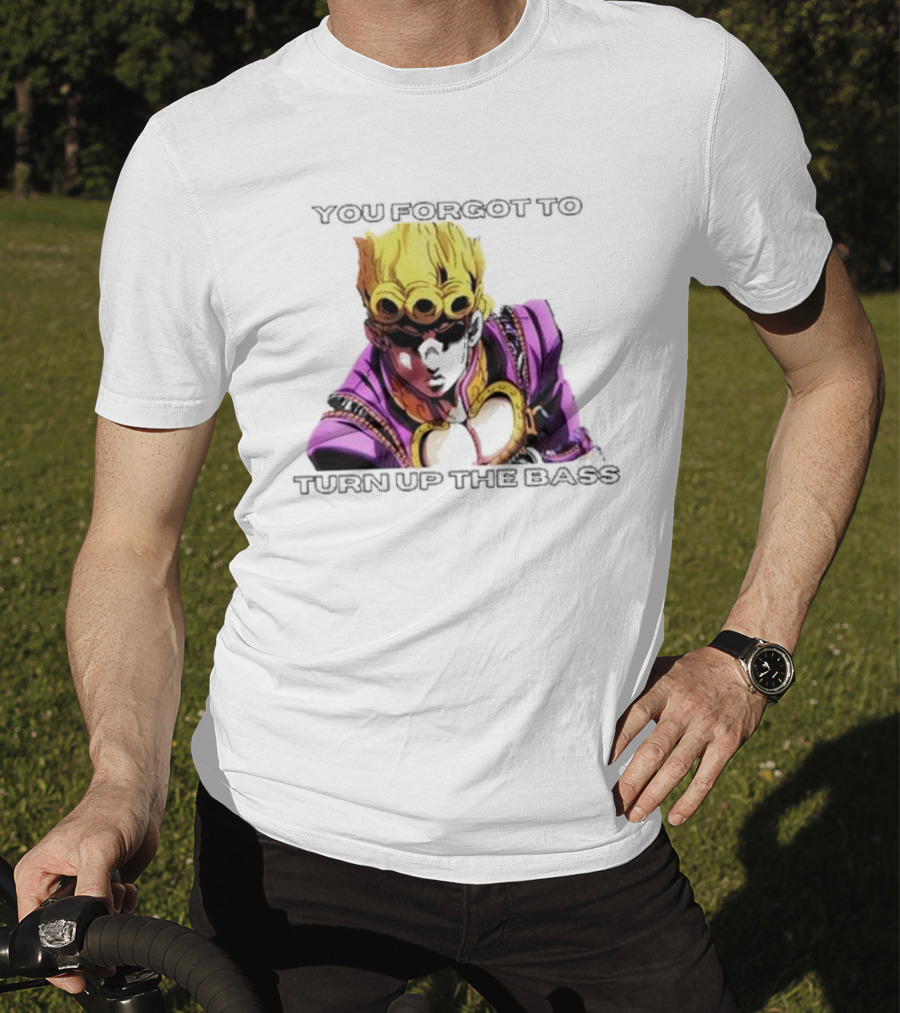 Giorno Giovanna You Forgot To Turn Up The Bass JoJo's Bizarre Adventure Anime Character Vibrant Purple T-Shirt