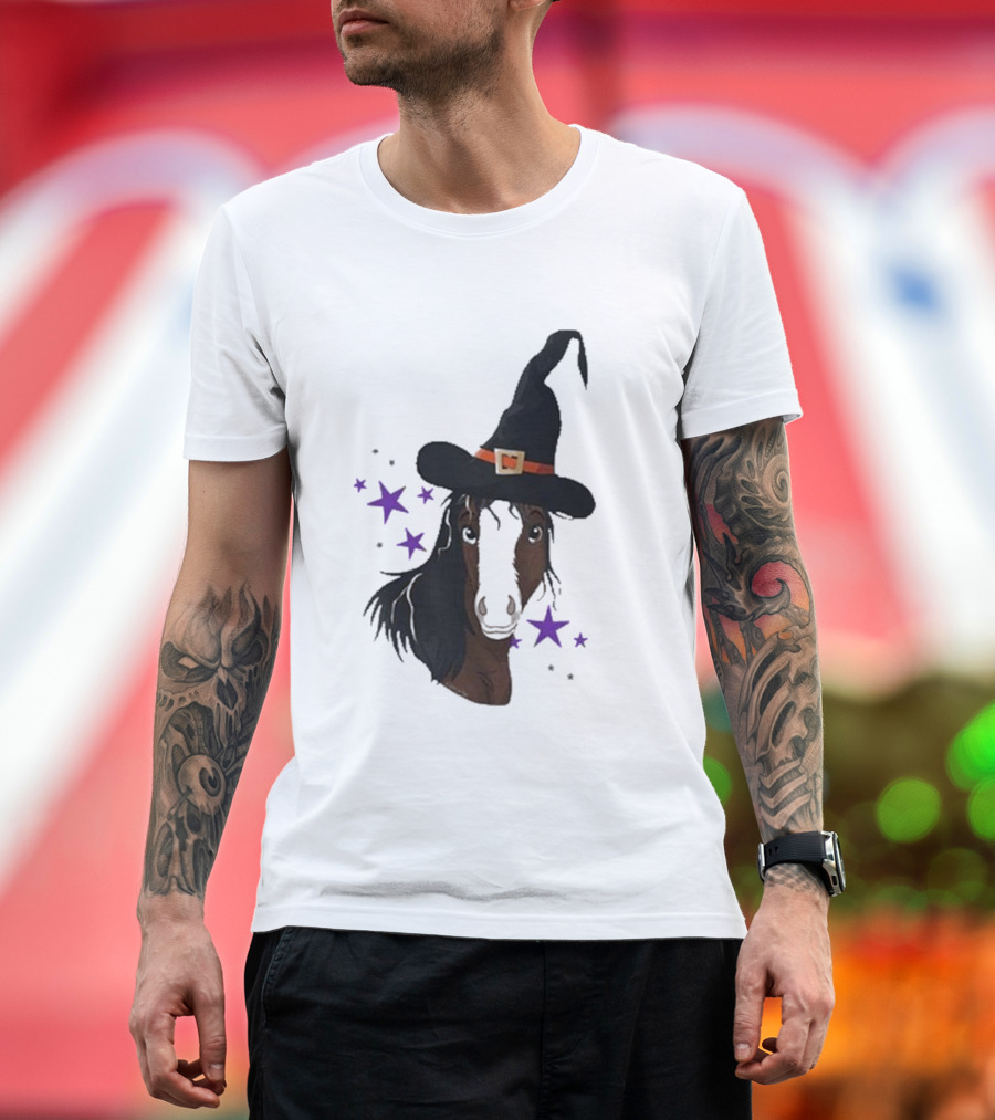 Katie Van Slyke Mini Witch Horse with Stars T-Shirt
