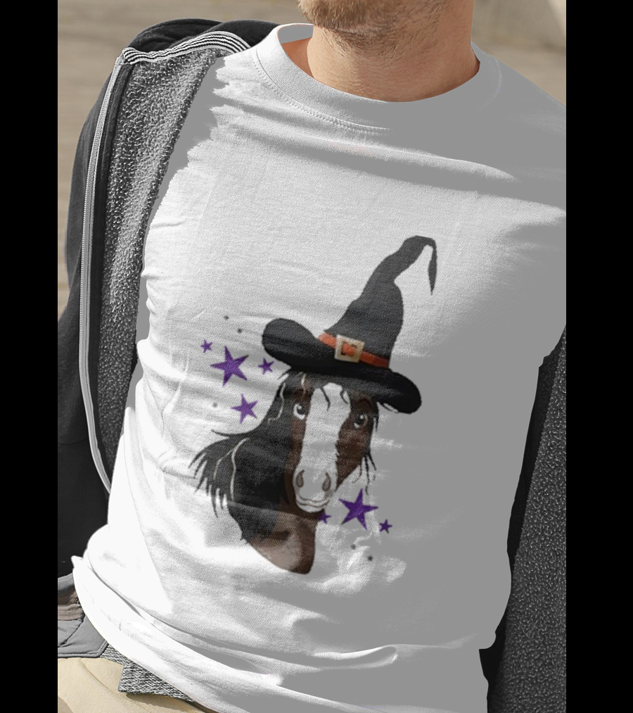 Katie Van Slyke Mini Witch Horse With Stars T-Shirt