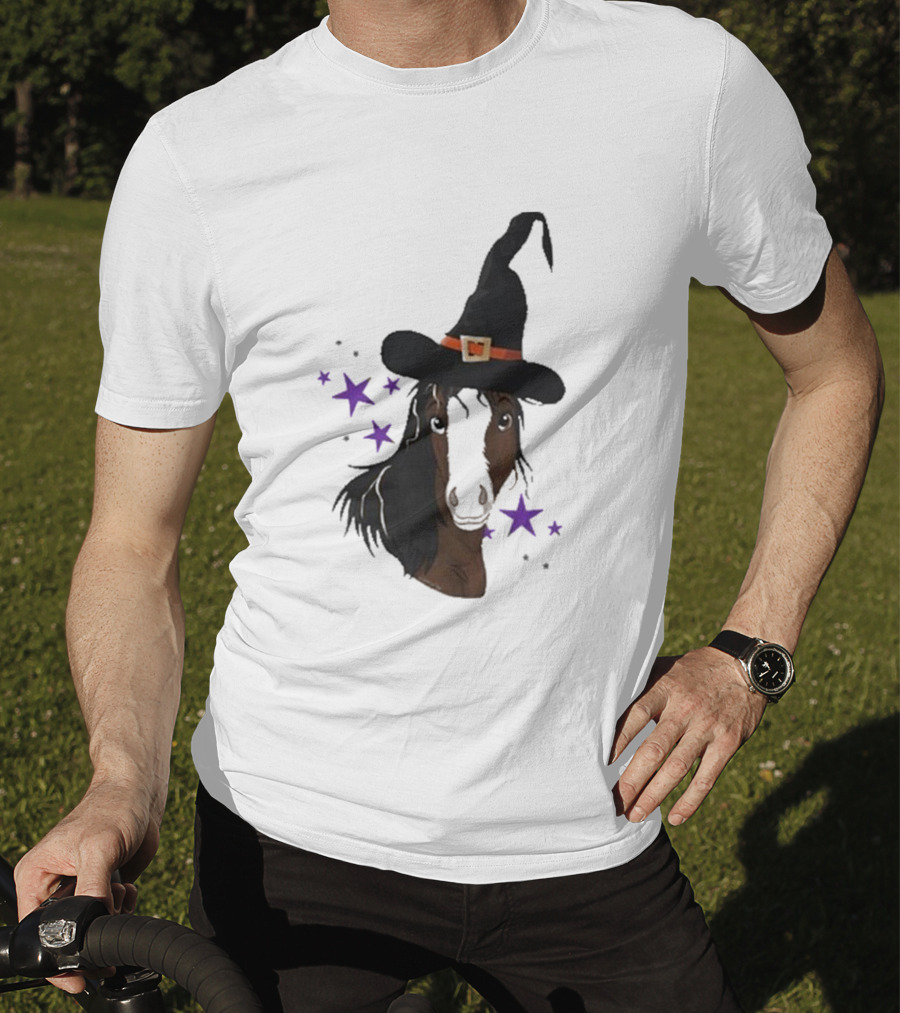 Katie Van Slyke Mini Witch Horse With Stars T-Shirt
