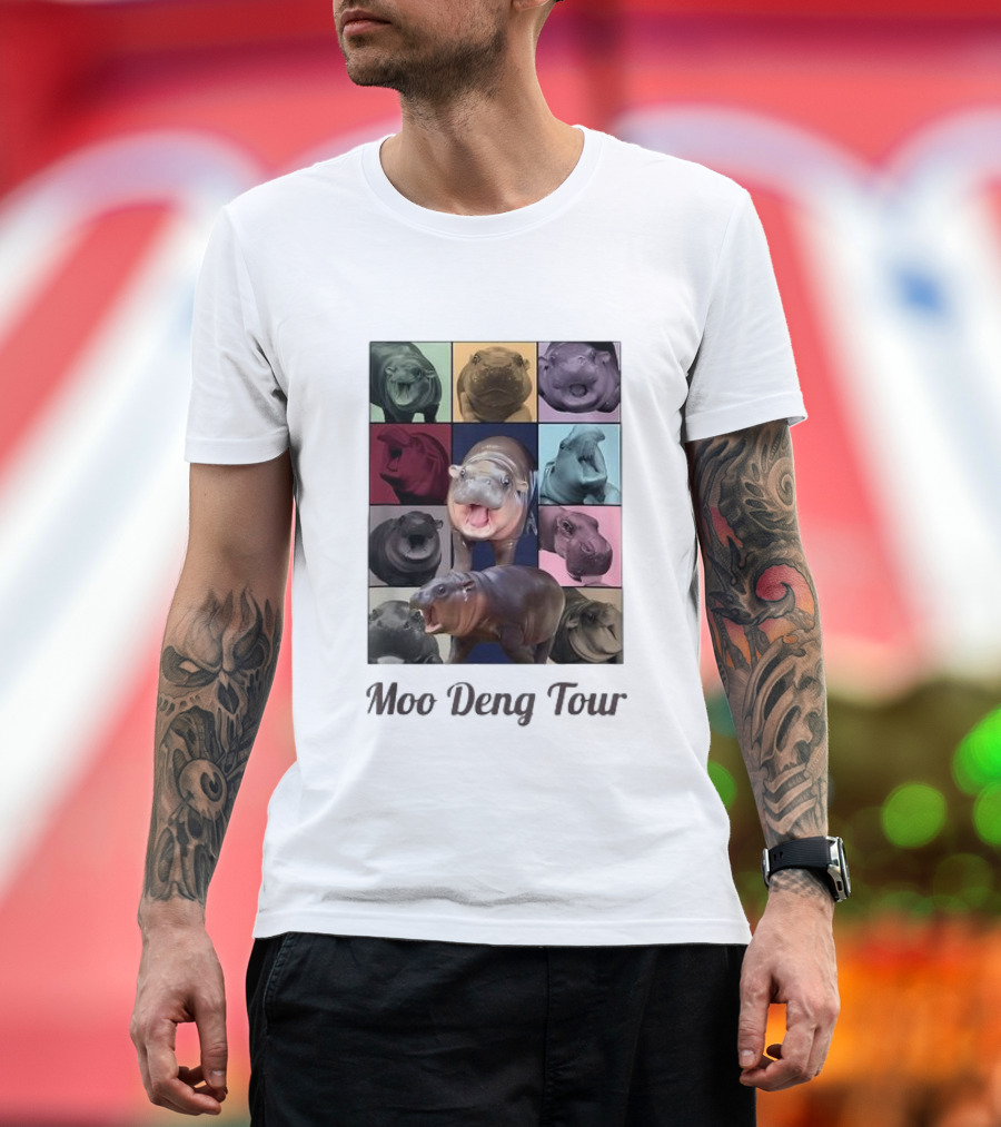 Moo Deng Tour Baby Hippo Collection Bouncy Cute Moo Dang T-Shirt