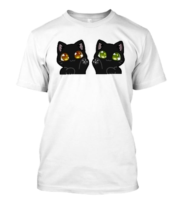 Stream Labs Kitties Black Cats With Colorful Eyes T-Shirt