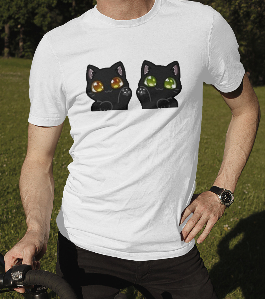 Stream Labs Kitties Black Cats With Colorful Eyes T-Shirt