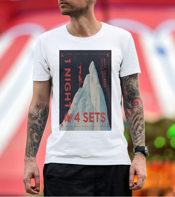 Premium T-Shirt: STS9 Red Rocks September 29 2024 One Night Four Sets Mountain Climber T-Shirt STS9 Red Rocks September 29 2024 One Night Four Sets Mountain Climber T-Shirt