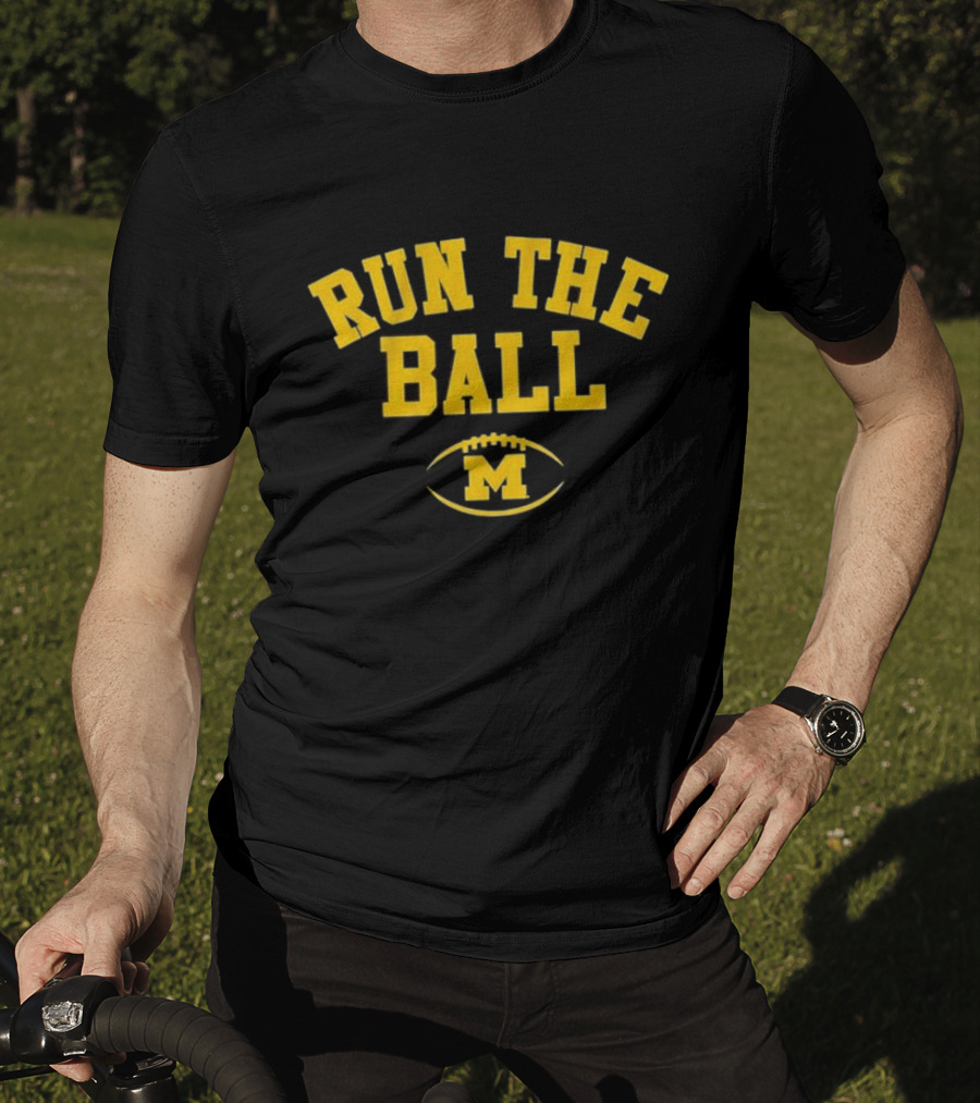 Michigan Wolverines Run The Ball Football M T-Shirt