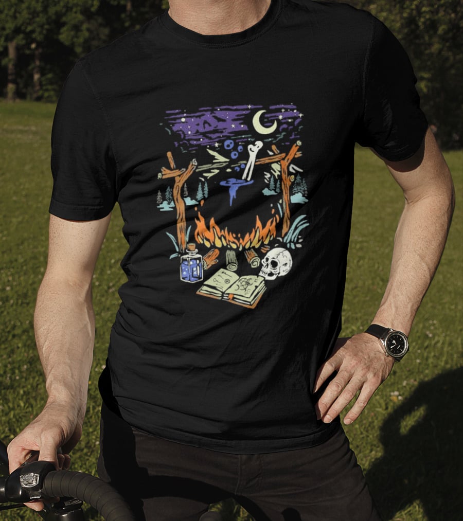 Mystic Brew Intotheam Moonlit Forest Ritual Potion And Skull T-Shirt