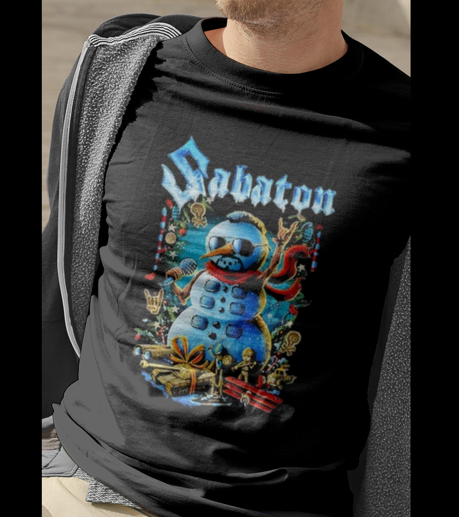 Sabaton Snowman Rock Xmas Party T-Shirt