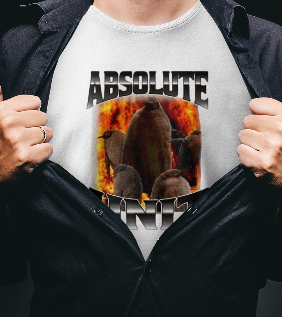 Absolute Unit Penguin Fire Bootleg Rap T-Shirt