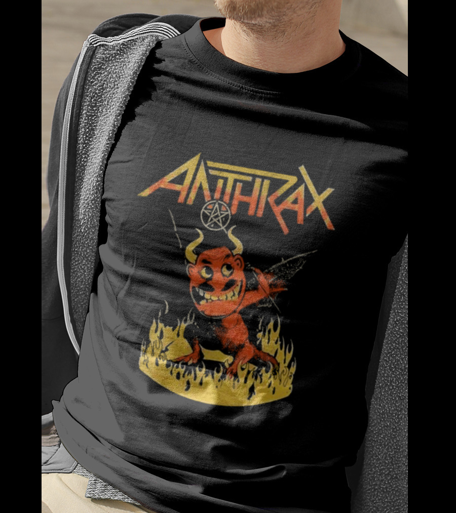 Anthrax Devil With Guitar In Flames T-Shirt