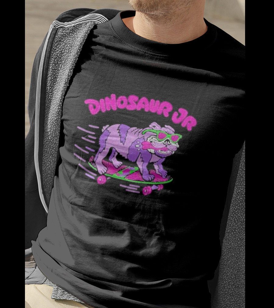 Dinosaur Jr Skateboard Bulldog Neon T-Shirt