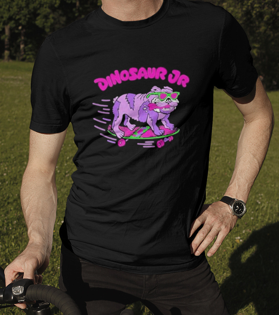 Dinosaur Jr Skateboard Bulldog Neon T-Shirt