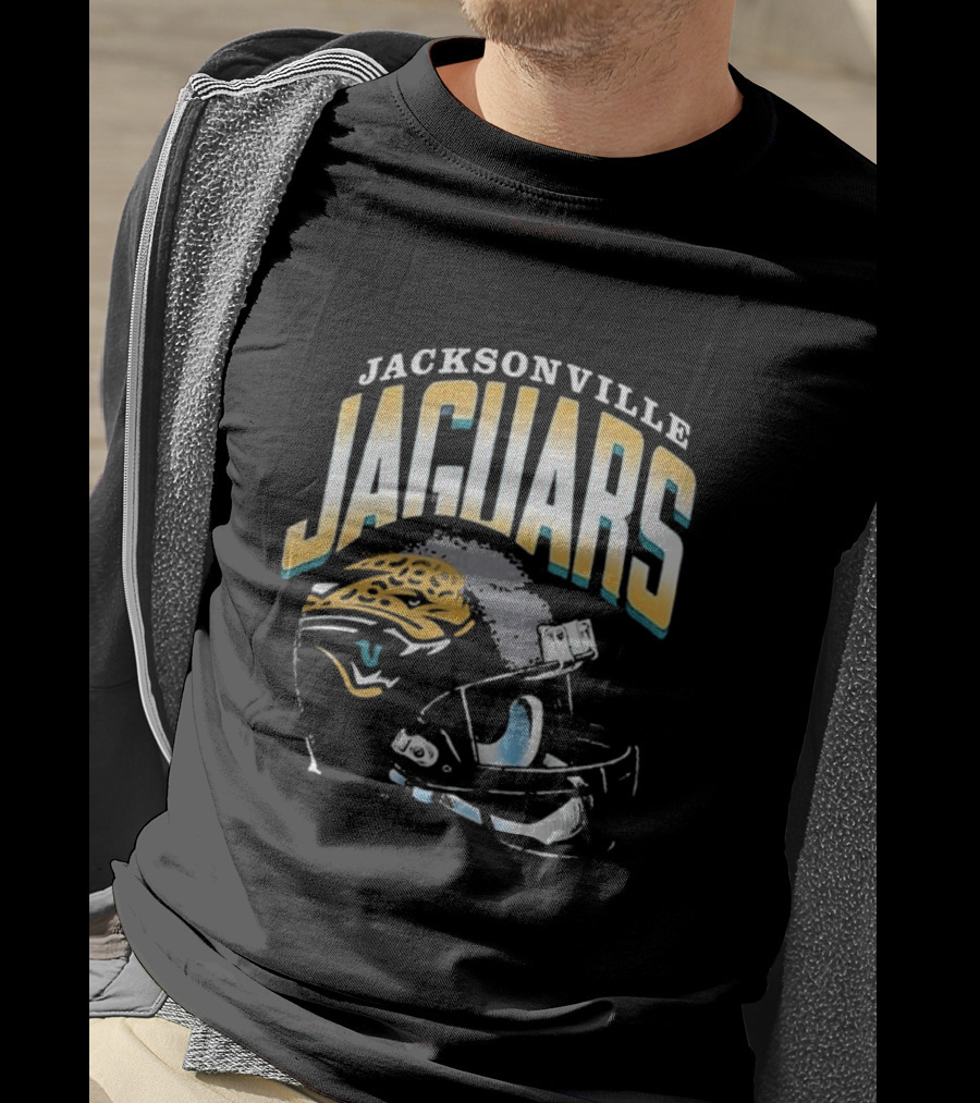 Jacksonville Jaguars Gradient Jaguars Helmet T-Shirt