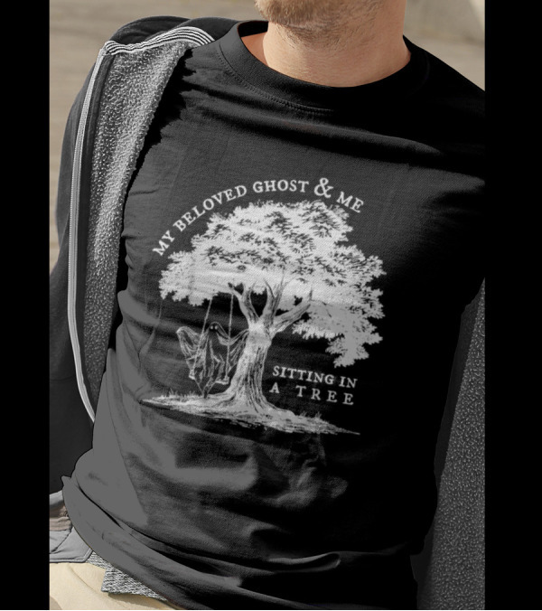 My Beloved Ghost And Me Sitting In A Tree Halloween Ghost T-Shirt