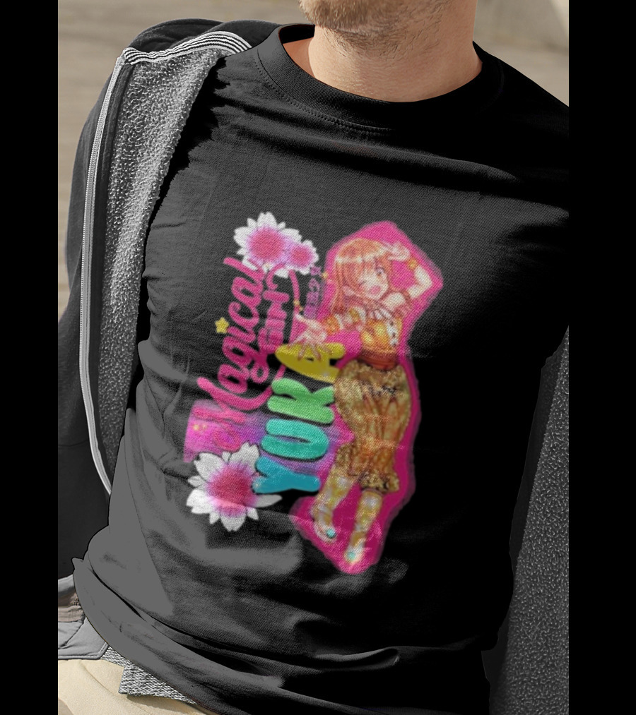 Magical Girl Yuka Sakazaki Vibrant Floral T-Shirt