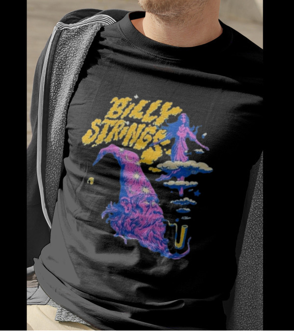 Billy Strings Wizard Head Psychedelic Clouds And Stars T-Shirt