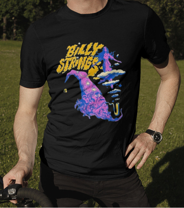 Billy Strings Wizard Head Psychedelic Clouds And Stars T-Shirt
