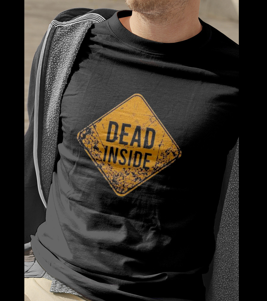 Dead Inside Distressed Warning Sign Patriotic T-Shirt