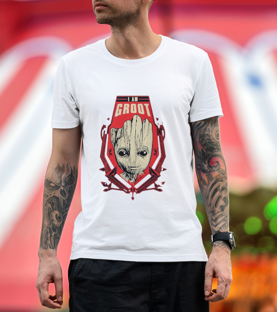I Am Groot Shield Guardians Of The Galaxy Bravado T-Shirt