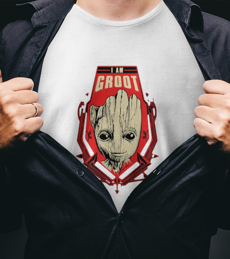 I Am Groot Shield Guardians Of The Galaxy Bravado T-Shirt