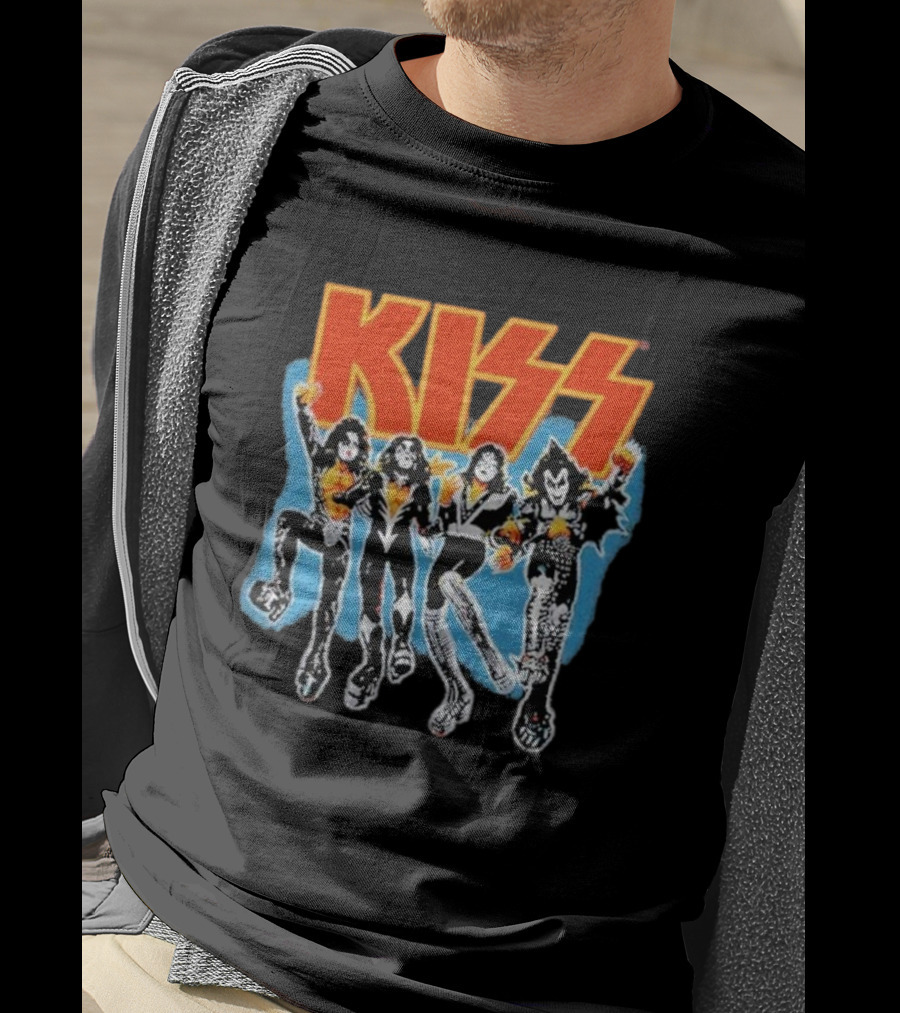 Kiss Destroyer Track List Black Band Members T-Shirt