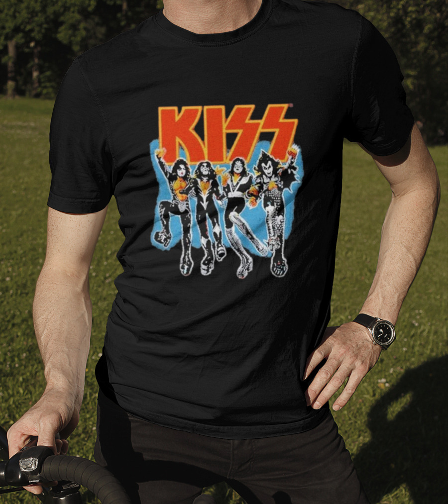 Kiss Destroyer Track List Black Band Members T-Shirt