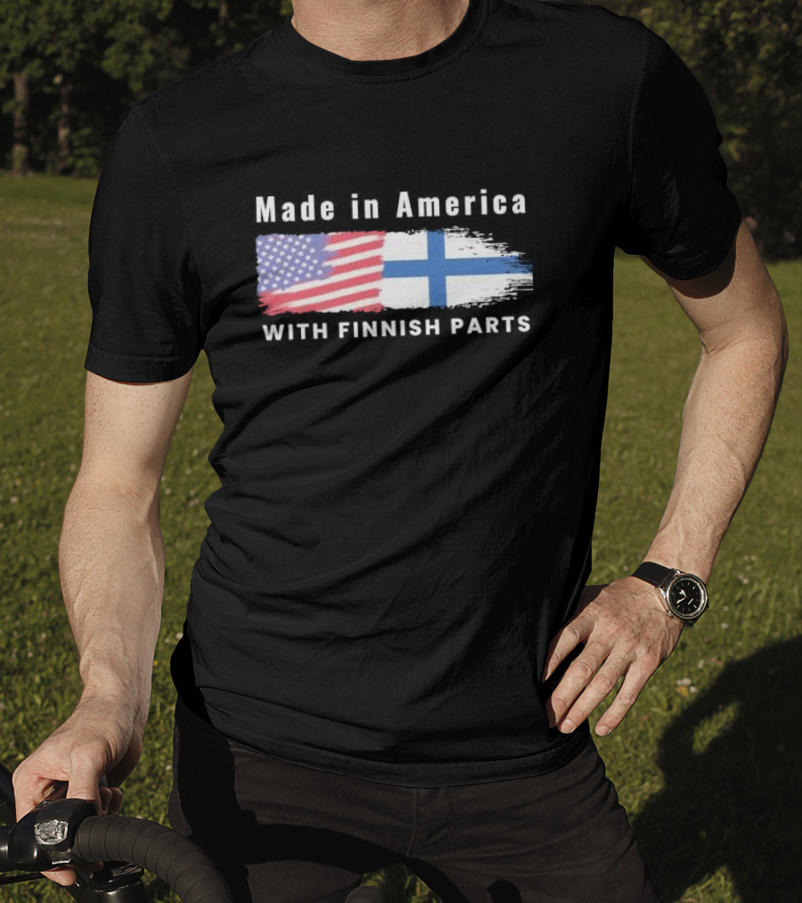 Made In America With Finnish Parts USA Finland Flags T-Shirt