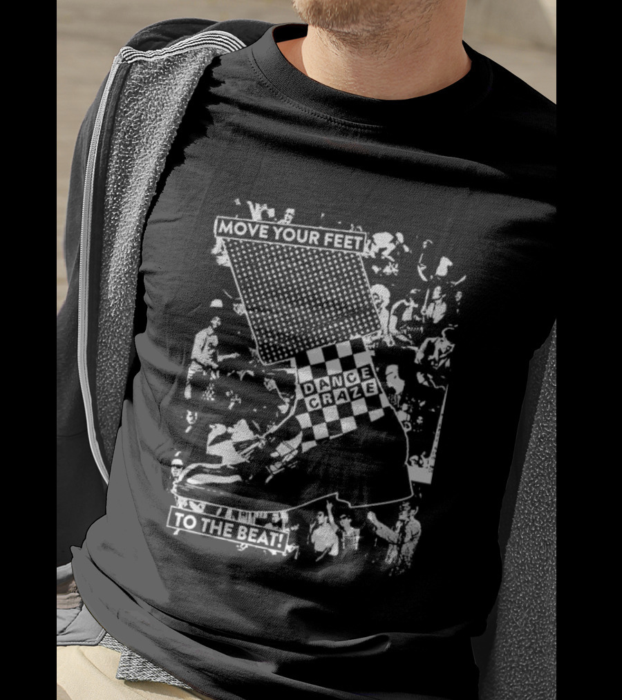 Move Your Feet Dance Craze To The Beat Checkered Ska T-Shirt