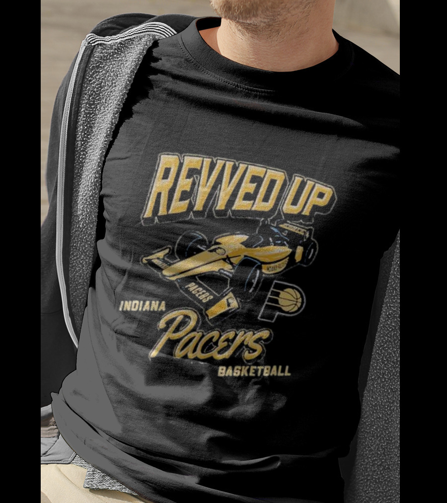Revved Up Indiana Pacers Racing Car Basketball T-Shirt