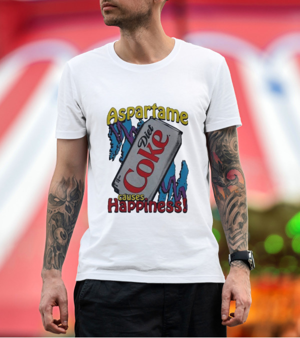 Premium T-Shirt: Aspartame Causes Happiness Diet Coke Can Retro T-Shirt Aspartame Causes Happiness Diet Coke Can Retro T-Shirt