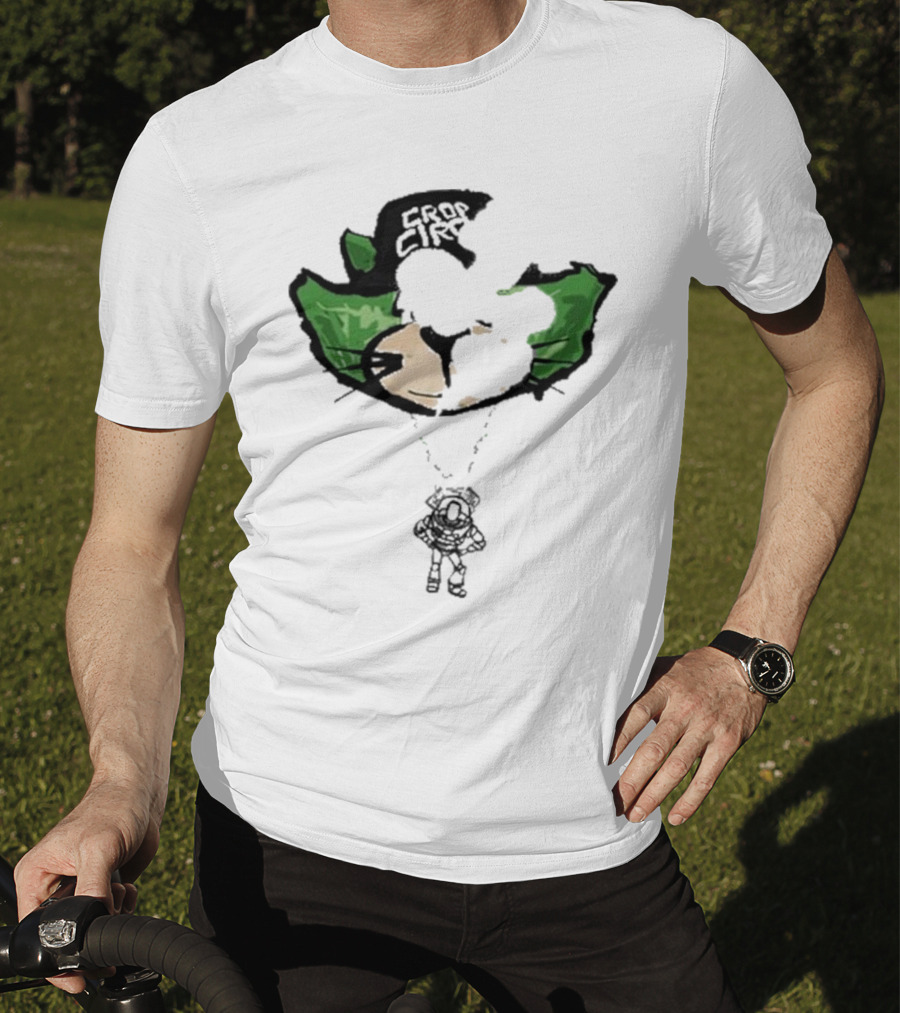 Crop City Astronaut Cat Parachute Puff Print T-Shirt