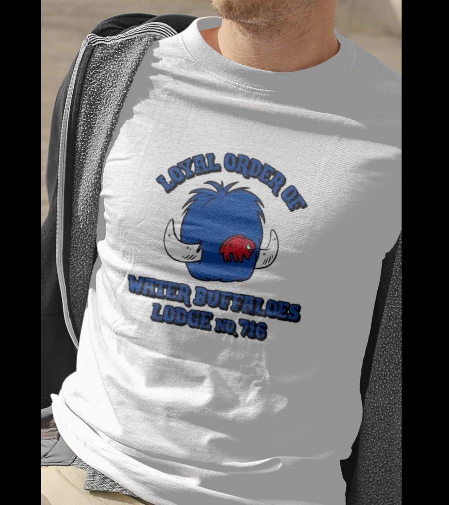 Loyal Order Of Water Buffaloes Lodge No 716 Blue Buffalo Icon Red Emblem T-Shirt