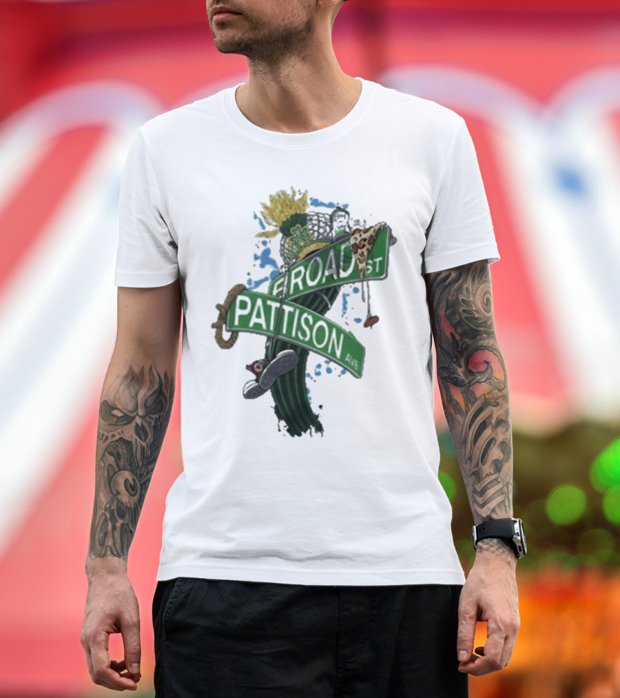 Philly Broad Street Pattison Avenue Sports and Iconic Symbols Compilation T-Shirt