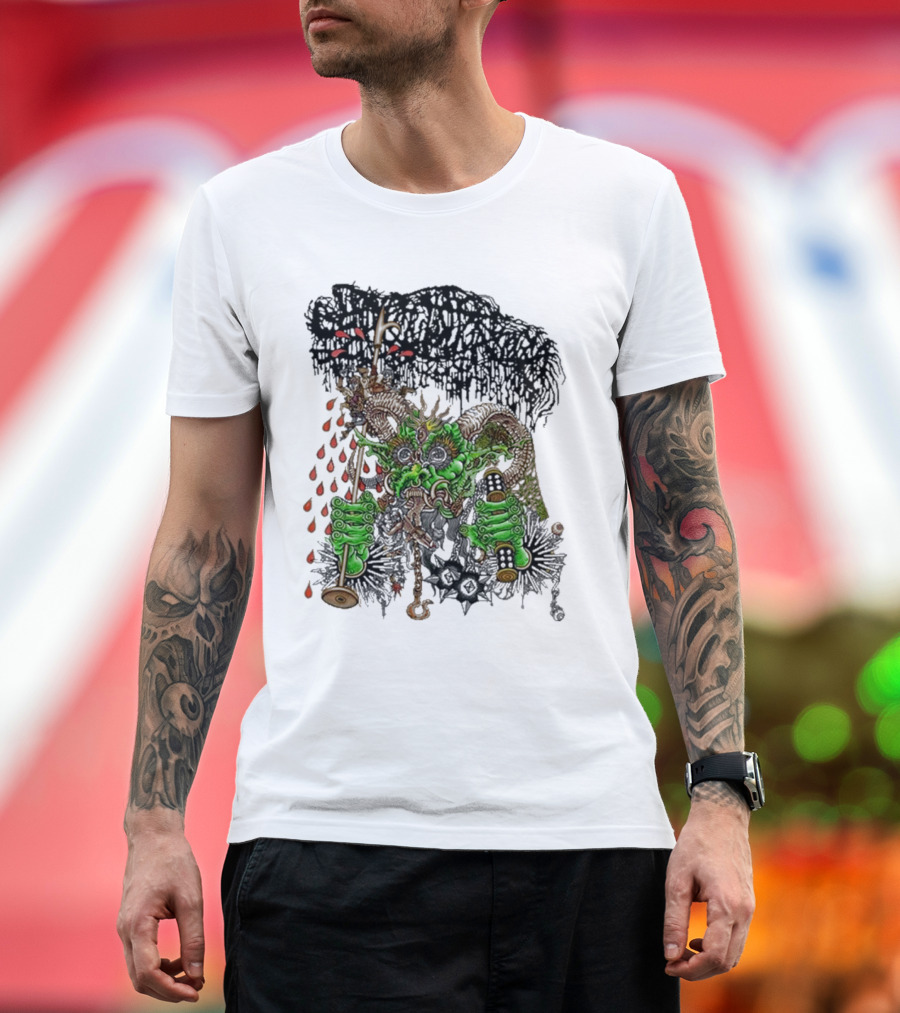 Sanguisugabogg Medievil Monster with Blood and Chains Elements T-Shirt