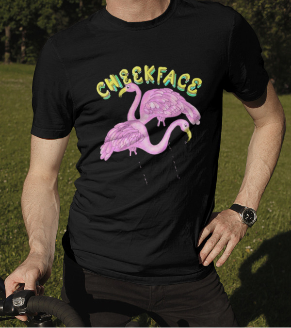 Cheekface Pink Flamingos T-Shirt