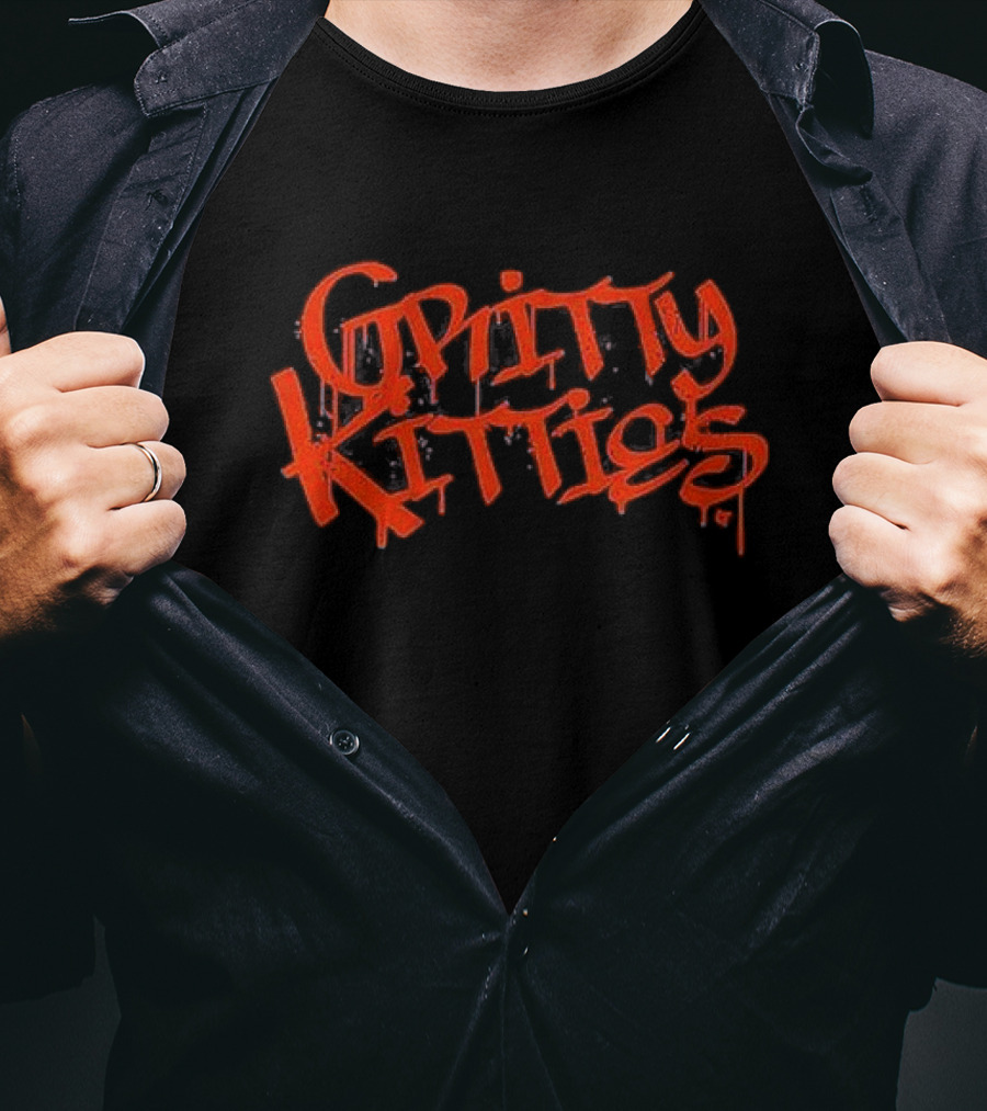 Detroit Baseball Gritty Kitties Text T-Shirt