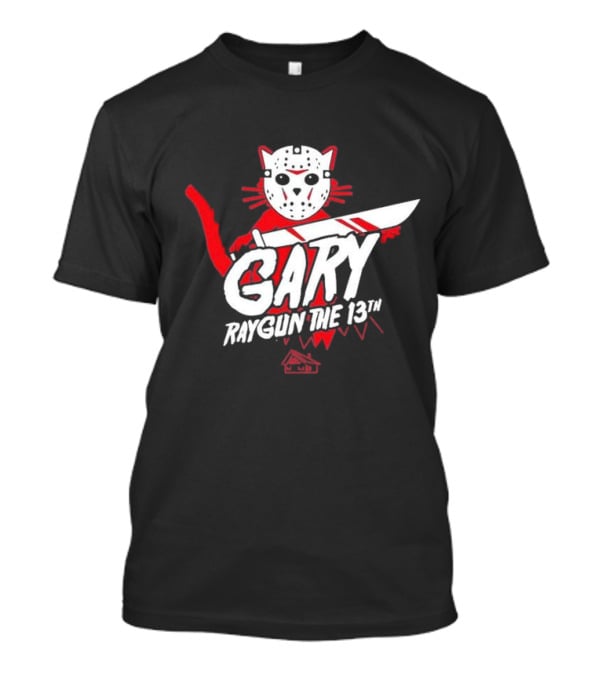 Gary Raygun The 13th Jason Mask Cat With Machete T-Shirt