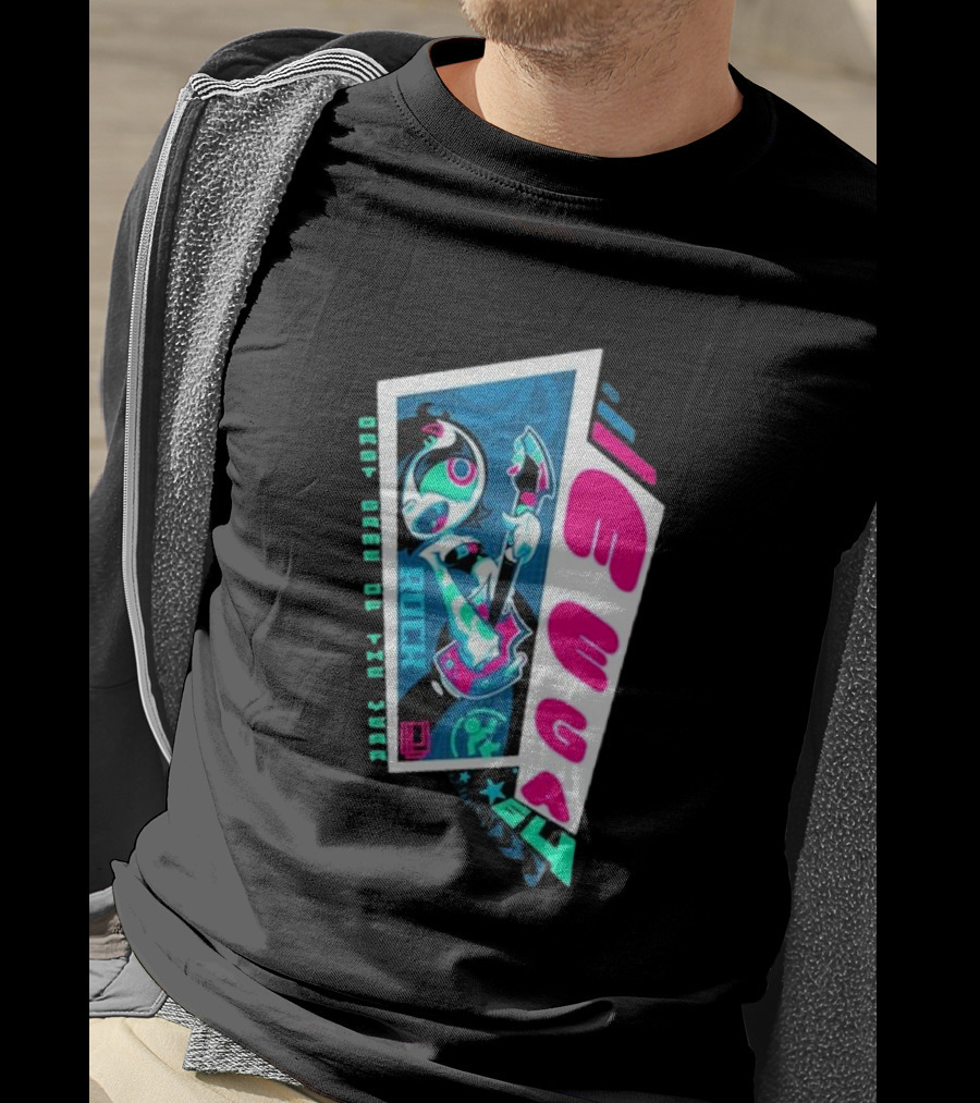 Mega64 Shred Neon Rocker Guitar Stars T-Shirt