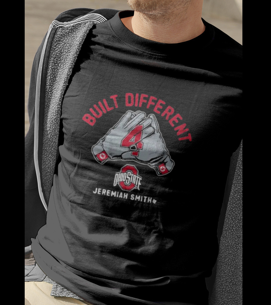 Ohio State Football Jeremiah Smith Built Different 4 Gloves T-Shirt
