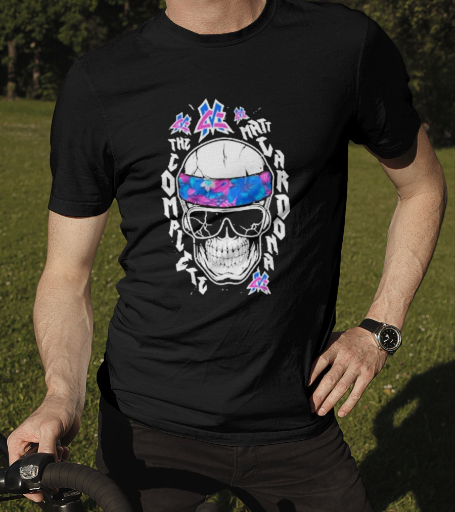 Matt Cardona The Complete Hawaii Skull And Sunglasses Floral Headband T-Shirt